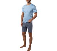 CALIDA Relax Choice Kurz-Pyjama Herren, aus 100% Supima-Baumwolle, mit stoffbezogenem Gummibund