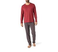 CALIDA Relax Imprint Pyjama, lang Herren, aus 100% Baumwolle, Hose mit stoffbezogenem Gummibund