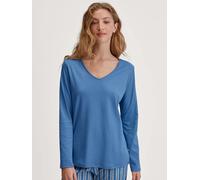 Calida Favourites Journey Long Sleeve V-neck Shirt Jeansblau Baumwolle Medium Damen