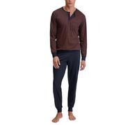 CALIDA Relax Choice Bündchen-Pyjama Herren, aus 100% PIMA-Baumwolle, mit stoffbezogenem Gummibund