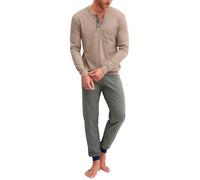 CALIDA Relax Choice Bündchen-Pyjama Herren | Schlafanzug mit Bündchen, weiche Interlock-Qualität und Brusttasche für hohen Komfort