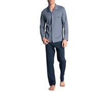 CALIDA Relax Choice Durchgeknöpfter Pyjama Herren, aus 100% Supima-Baumwolle, mit stoffbezogenem Gummibund
