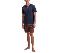 CALIDA Relax Choice Kurz-Pyjama Herren, 100% Swiss+Cotton-Baumwolle, pflegeleicht Dark Sapphire 52-54