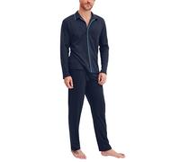 CALIDA Relax Choice Pyjama Herren, mit Knöpfen, 100% Baumwolle in Swiss+Cotton-Qualität, besonders weich, atmungsaktiv, langlebig, pflegeleicht
