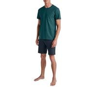 CALIDA Relax Essentials Kurz-Pyjama Herren, aus 100% Bio-Baumwolle, Hose mit stoffbezogenem Gummibund
