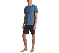 CALIDA Relax Essentials Kurz-Pyjama Herren, aus 100% Bio-Baumwolle, Hose mit stoffbezogenem Gummibund