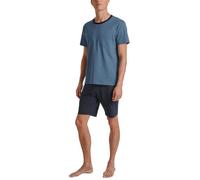 CALIDA Relax Essentials Kurz-Pyjama Herren, aus 100% Bio-Baumwolle, Hose mit stoffbezogenem Gummibund