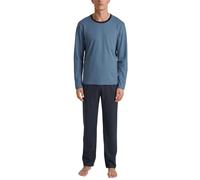 CALIDA Relax Essentials Pyjama, lang Herren, aus 100% Bio-Baumwolle, Hose mit stoffbezogenem Gummibund