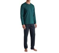 CALIDA Relax Essentials Pyjama, lang Herren, aus 100% Bio-Baumwolle, Hose mit stoffbezogenem Gummibund
