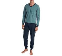 CALIDA Relax Imprint Bündchen-Pyjama Herren, aus 100% Baumwolle, pflegeleicht, elastisch und formstabil, in Single Jersey