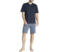 CALIDA Relax Imprint Kurz-Pyjama Herren, aus 100% Baumwolle, Hose mit stoffbezogenem Gummibund