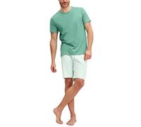 CALIDA Herren Kurz-Pyjama Relax Easter 100% Baumwolle atmungsaktiv Creme de Menthe Gr. M