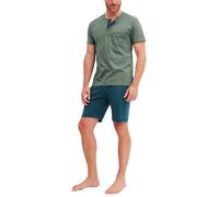 Shorty CALIDA "Relax Imprint 1", Damen, Gr. S (46/48), laurel grün, Single Jersey, Obermaterial: 100% Baumwolle, bequem kurz, Serafino, Homewear-Sets Shorty, Relaxter Schnitt (68471238-S) laurel grün