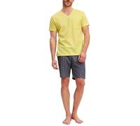 CALIDA Relax Imprint Kurz-Pyjama Herren | Schlafanzug, weiche Single-Jersey-Qualität mit V-Ausschnitt und sommerlich leichtem Komfort