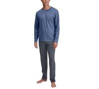 Calida Pyjama Relax Imprint Herren lang 100% Baumwolle pflegeleicht elastisch XXL Coastal Fjord