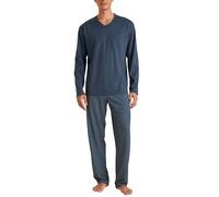 CALIDA Herren Pyjama, lang Relax Imprint, blau, S saragossa blue