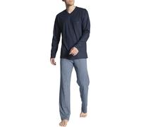 CALIDA Herren Relax Imprint Basic Pyjamaset Zweiteiliger Schlafanzug, Dark Sapphire, 50