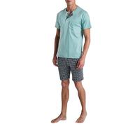 CALIDA Relax Selected Kurz-Pyjama Herren, aus 100% Swiss+Cotton-Baumwolle, pflegeleicht, mit Brusttasche