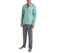 CALIDA Relax Selected Pyjama, lang Herren, aus 100% Swiss+Cotton-Baumwolle, pflegeleicht, mit Brusttasche