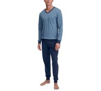 Schlafanzug CALIDA, Herren, Gr. XL (56), blau (insignia blau), Obermaterial: 100% Baumwolle, casual, Homewear-Sets (19079037-XL) insignia blau