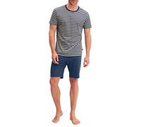 Calida Kurz-Pyjama Relax Streamline – Rundhals, kurzarm, Interlock 100% Baumwolle – Blau XL (56)