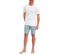 Pyjama CALIDA "Relax Streamline 1", Damen, Gr. S (46/48), weiß, Interlock, Obermaterial: 100% Baumwolle, bequem kurz, Rundhals, Homewear-Sets Pyjama, mit Rundhalsausschnitt und kurzem Arm, weich, Inte