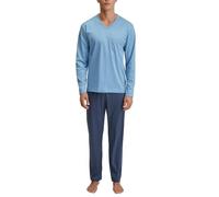 Calida Pyjama Relax Streamline – lang Herren, 100% Baumwolle, Hose mit stoffbezogenem Gummibund