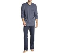 CALIDA Relax Streamline Pyjama lang Herren, aus 100% Baumwolle, Hose mit stoffbezogenem Gummibund