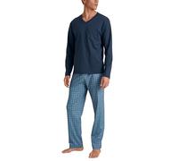 CALIDA Relax Streamline Pyjama lang Herren, aus 100% Baumwolle, Hose mit stoffbezogenem Gummibund