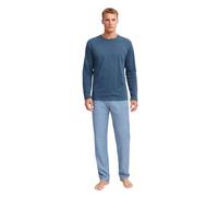 CALIDA Relax Streamline Pyjama, Schlafanzug, lang Herren, aus 100% Baumwolle Atlantic Blue 52-54