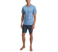 CALIDA Relax Swiss Resort Kurz-Pyjama, Schlafanzug Herren, aus 100% Baumwolle Dark Sapphire 56