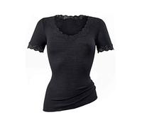 CALIDA Damen Kurzarm-Shirt Richesse Lace, schwarz, S WS schwarz