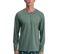 CALIDA RMX Sleep Langarmshirt Herren, Bio-Baumwolle, pflegeleicht, atmungsaktiv, feuchtigkeitsregulierend Dark Glen 52-54
