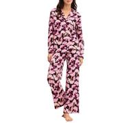 CALIDA Season Special Pyjama Damen | durchgeknöpfter Schlafanzug, seidig weich und komfortabel mit Reverskragen