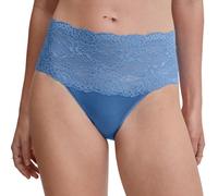 High-Waist-Slip CALIDA "Sensual Secrets", Damen, Gr. S (40/42), blau (riviera blau), Single Jersey, Obermaterial: 57% Viskose, 38% Baumwolle, 5% Elasthan, normal, Unterhosen, breiter Spitzenbund, Visk