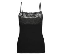 Calida Spaghetti-Top Damen Sensual Secrets mit breitem Spitzensaum, Viskose/Baumwolle, L Schwarz