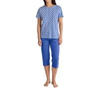 CALIDA Shell Nights 3/4-Pyjama Damen, weiche Qualität, elastischer Hosenbund, figurbetonte Passform