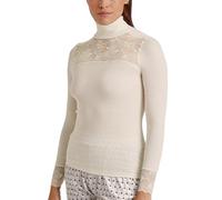 CALIDA Silky Wool Glam Langarmshirt mit Rollkragen Damen, aus Wolle-Seide, Feinripp, temperaturausgleichend und geruchsneutralisierend