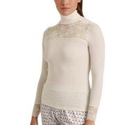 CALIDA Silky Wool Glam Langarmshirt Damen | mit Rollkragen, temperaturausgleichend, angenehm leicht, fein und geschmeidig mit Spitzendetails