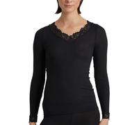 Langarmshirt CALIDA "Silky Wool Joy" Gr. L (48/50), schwarz (ws schwarz) Damen Shirts (94006514-L) ws schwarz