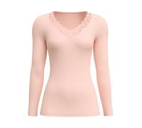 CALIDA Silky Wool Joy Langarmshirt Damen | temperaturausgleichend, angenehm leicht, fein und geschmeidig mit Spitzendetails