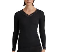 CALIDA Silky Wool Joy Langarmshirt Damen | temperaturausgleichend, angenehm leicht, fein und geschmeidig mit Spitzendetails