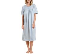 CALIDA Soft Cotton Kurzarm-Nachthemd, Länge 110cm Damen, aus 100% Baumwolle, mit sanft glänzender Satin-Paspelierung