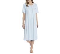 Calida Damen Soft Cotton Kurzarm Nachthemd, Hellblau, 52-54