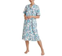 CALIDA Soft Cotton Langarm-Nachthemd mit Stehkragen Damen, Länge 110 cm, Knopfleiste