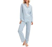 CALIDA Spring Nights Pyjama, durchgeknöpft Damen, aus 100% Baumwolle, atmungsaktiv und klimaregulierend