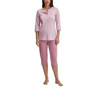 CALIDA Striped Dreams Capri-Pyjama Damen, aus 100% Bio-Baumwolle, wärmende Qualität