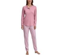 CALIDA Striped Dreams Pyjama, lang Damen, aus 100% Bio-Baumwolle, wärmende Qualität