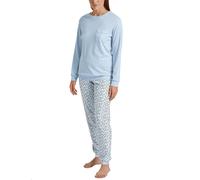 CALIDA Sweet Dreams Bündchen-Pyjama Damen, aus 100% Baumwolle, Hose mit stoffbezogenem Gummibund