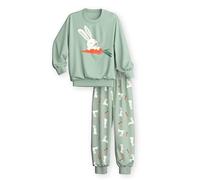 CALIDA Toddlers Bündchen-Pyjama Kinder, aus Bio Baumwolle, atmungsaktiv, pflegeleicht, mit weichen Bündchen Light Aqua 104-110